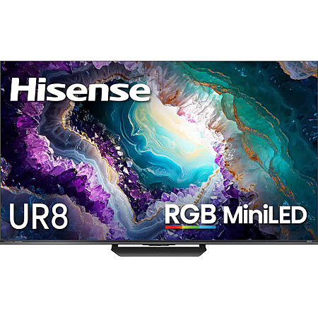 Hisense UR8 RGB MiniLED 4K 180Hz HDR Smart Google TV (2026): 55" $900; 65" $1200 & More+ Free Shipping