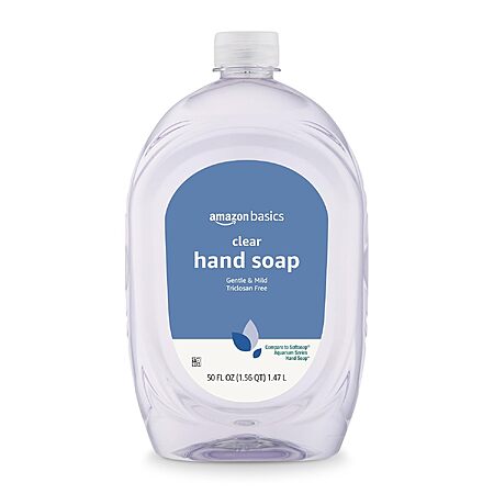 50-Oz Amazon Basics Gentle & Mild Clear Liquid Hand Soap Refill $2.82 w/ S&S + Free Shipping w/ Prime or on $35+