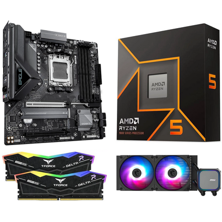 [Bundle] AMD Ryzen 5 9600X CPU + GIGABYTE B850M EAGLE WIFI6E Motherboard + 32GB Team T-Force Delta RAM + MSI AIO Cooler $630 + Free Shipping