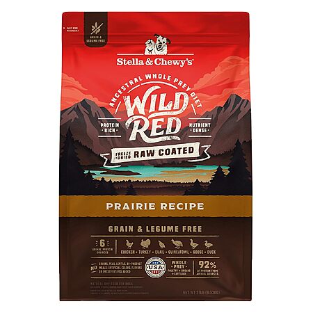 Select Accounts: 21-Lb Stella & Chewy's Wild Red Dry Dog Food (Prairie Recipe) $18.70 w/ S&S