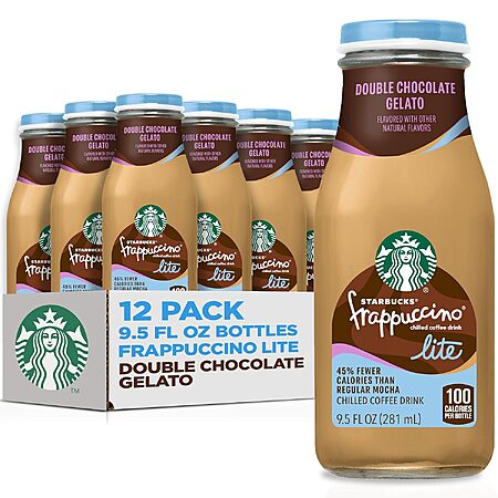 12-Pk 9.5-Oz Starbucks Frappuccino Lite Chilled Gelato Coffee Drink (Various) $20.60 w/ S&S