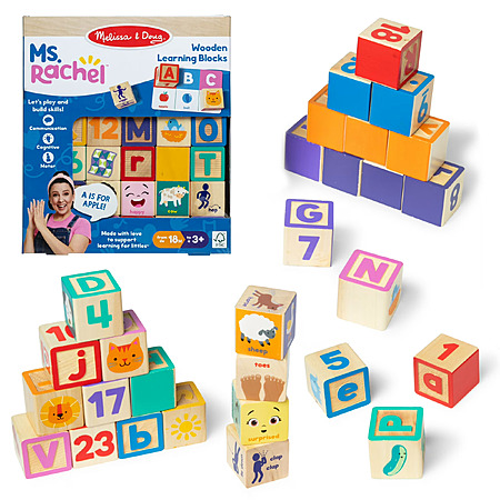 Ms. Rachel & Melissa & Doug 30-Piece Wooden Learning Blocks w/ 14 Activity Cards $15.89 + Free Shipping w/ Walmart+ or on $35+