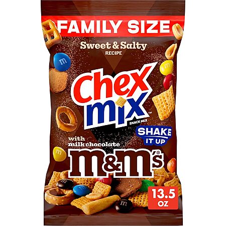13.5-Oz Chex Mix Sweet & Salty Snack Mix w/ M&M's (Family Size) $2.77 w/ S&S + Free Shipping w/ Prime or on $35+
