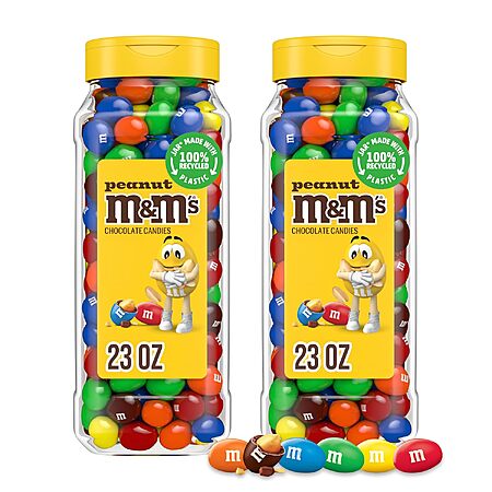 2-Pk 23-Oz M&M's Peanut Candy Jars $14.10 w/ S&S