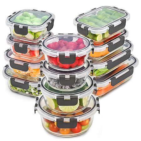 12-Pack Freshware Borosilicate Glass Meal Prep Containers w/ Lids (Grey) $25 + Free Shipping w/ Prime or on $35+