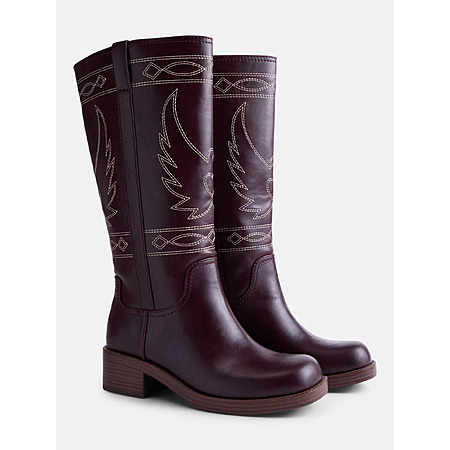 No Boundaries Women's Bird Embroidered Block Heel Boots $27 (Size 8 $17) + Free Shipping w/ Walmart+ or on $35+