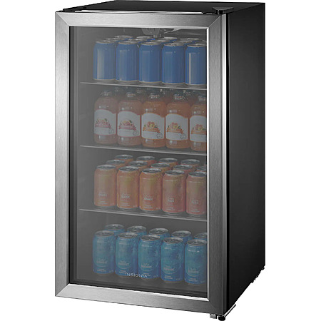 Open Box/Excellent: Insignia 115 Can Beverage Cooler with Glass Shelves (Stainless Steel Look) $152.99 Or Less + Free Shipping