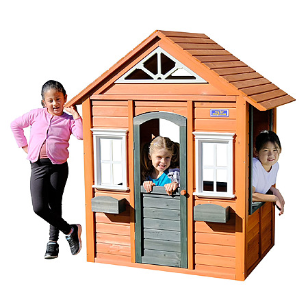 Sportspower My 1st Wooden Kids Playhouse w/ Working Door & Flower Pot Holders $98 + Free Shipping