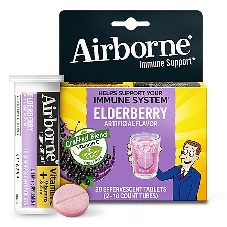 20-Count Airborne 1000mg Vitamin C Elderberry Tablets $7.60 w/ S&S