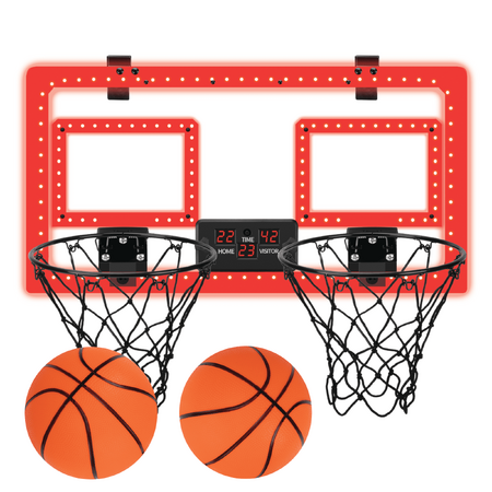 Dual Hoop Over-the-Door Basketball Game w/ Scoreboard (Hoop + 2 Balls) $21
