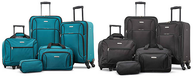 American Tourister Five-Piece Spinner Luggage Set $65