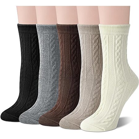 Women's Marino Wool Blend Socks 5Pk BOGO ±$9@ Amazon