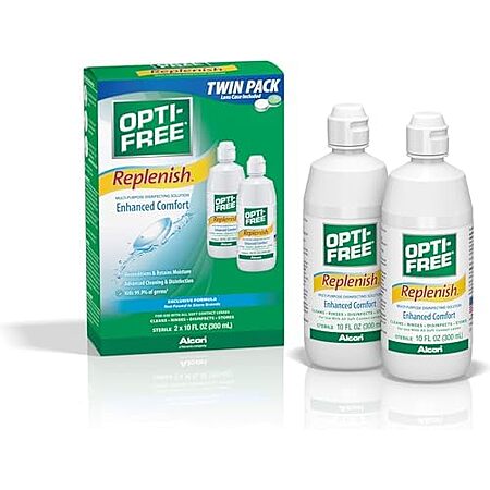 Select Accounts: 2-Pack 10-oz Opti-Free Replenish Multi-Purpose Contact Lens Cleaning & Disinfecting Solution w/ Lens Case $5.19 @Amazon