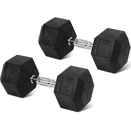Elevon 45-lb Hex Rubber-Coated Dumbbell Pair $46 + Free Shipping