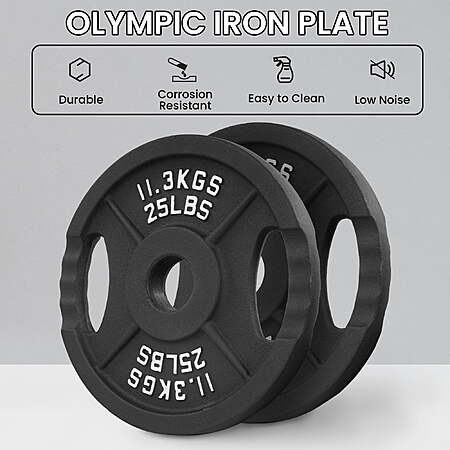 BalanceFrom Classic Cast Iron Weight Plates: 25-Lb Pair $19, 35-Lb Set $24, 85-Lb Set $59 & More @ Walmart
