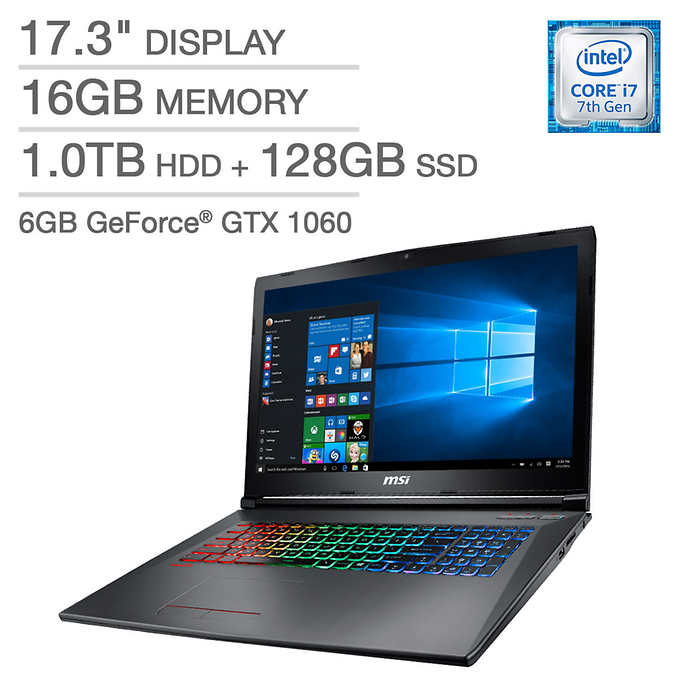 MSI GF72VR651 Gaming Laptop - Intel Core i7 - 6GB NVIDIA 1060 Graphics - 1080p $1099.99