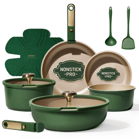 Carote 15 Pcs Nonstick Cookware Set $49.98