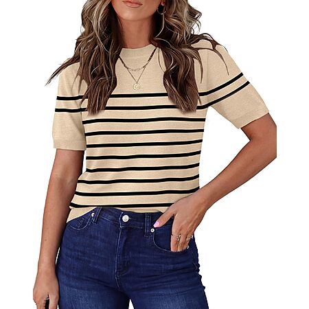 RUMIA Women Casual Business Striped Tops Office Work Sweaters $9.09