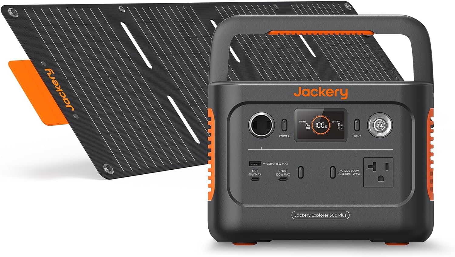 Jackery Solar Generator 300 Plus Portable Power Station with 40W Book