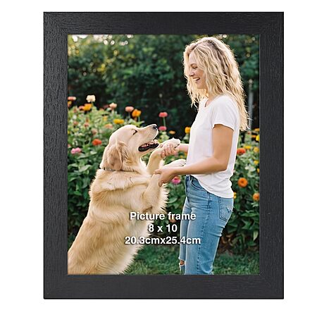 Lavezee 8x10 Picture Frame Black for Tabletop or Wall – Wide 8 x 10 Picture Frame