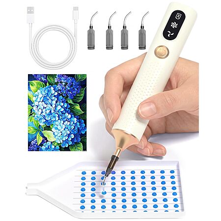 Electric Diamond Art Pen with Tips,Wireless & Quiet Diamond Painting Pen