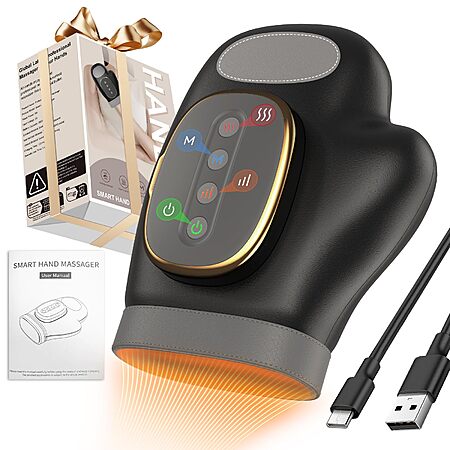 YNSZAS Professional Hand Massager with Heat Compression Therapy, 3 Massage 4 Temperatures