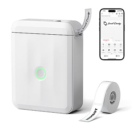 NIIMBOT D110 Mini Label Maker Machine with Tape for Home School, White