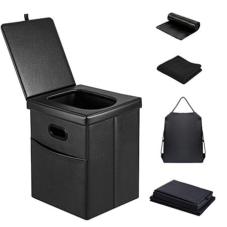 Panmout XL 16.5" Portable Toilet, Folding Camping Toilet, 440lbs Capacity