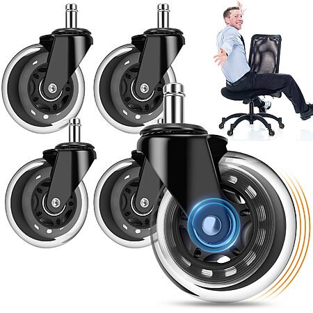 OVLLAN Office Chair Wheels, Outstanding Replacement Roller Blade Wheels for Office Gaming Desk Chairs