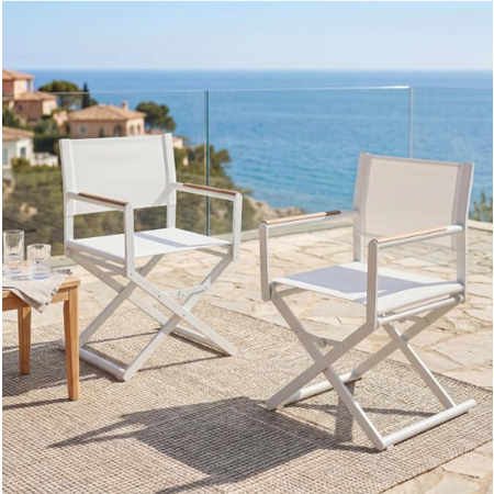Grand patio Extra-Wide Folding Directors Chairs Set of 2, Outdoor Dining