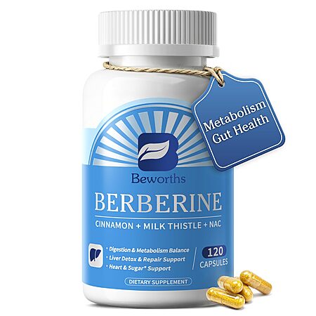 Berberine Supplement HCl 500mg with Ceylon Cinnamon for Metabolism Support