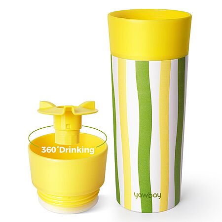 12 oz Coffee Tumbler 360° Lid, Insulated Travel Coffee Mug for Hot & Cold