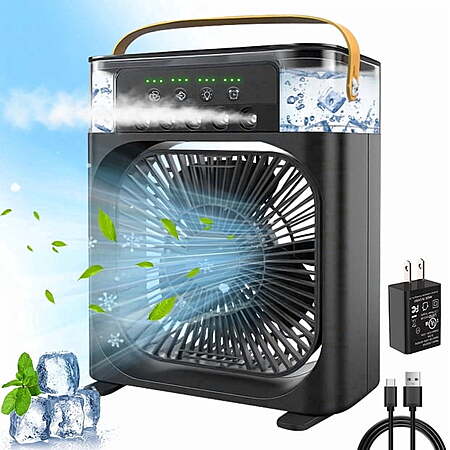 HEEYCEM 10 Inch Ice Mist Desktop Fan, Humidifying Cooling Fan