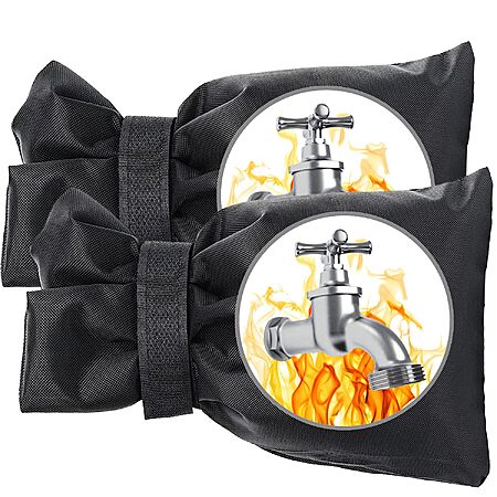 Outdoor Faucet Covers for Winter, Outside Garden Faucet Socks for Freeze Protection, 2 Pack, Black