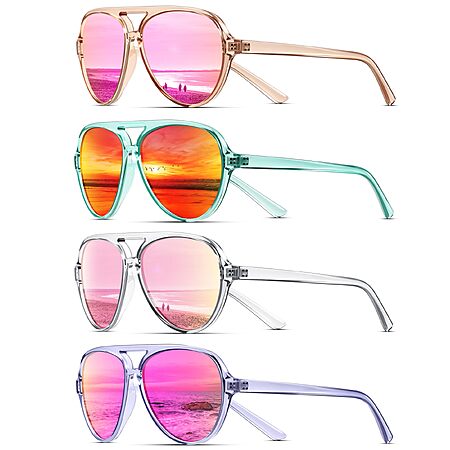 KUGUAOK Polarized Aviator Sunglasses for Women Sporty Style Running Sun Glasses