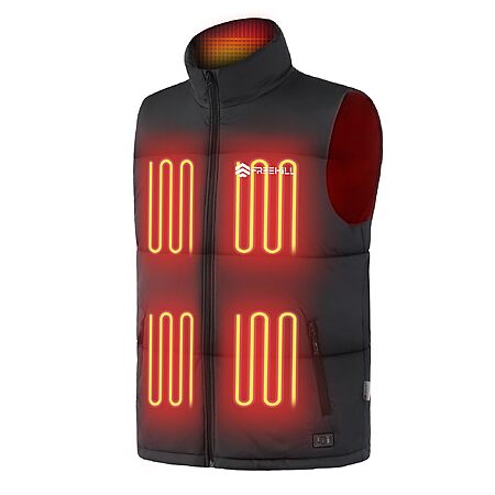 FREEHILL Men's Heated Puffer Vest, -22°F Outdoor Work Hunting Ice Fishing,L