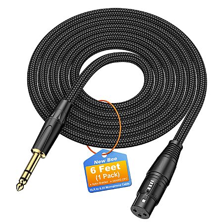 New Bee 6.35mm (1/4 Inch) TRS to XLR Female Cable 6FT
