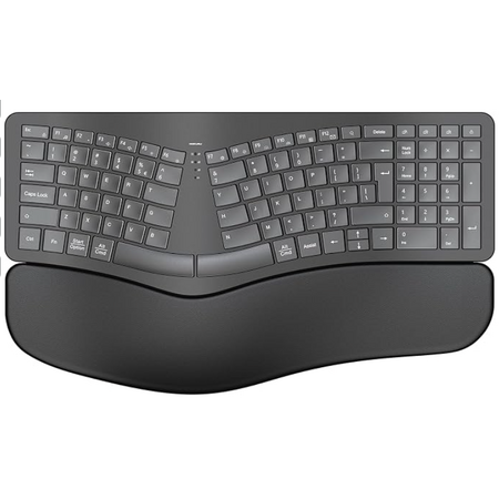 Wireless Ergonomic Keyboard, Split Keyboard with Wrist Rest, Full Size 2.4G BT Computer Keyboard, Compatible with Windows, Mac OS, PC Computer/Laptop