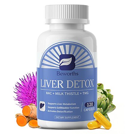 Liver Cleanse Detox & Repair Supplement with NAC & Milk Thistle, 120ct