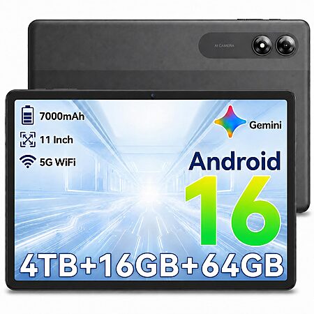 TABWEE T30 11-Inch Android 16 Tablet, Gemini AI 4.0, 16GB RAM (4+12GB Expandable)
