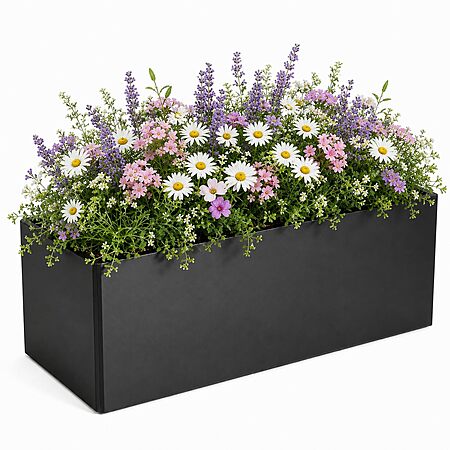 Cyayit Outdoor Metal Planter Box, 31.5x15.75x15.75 Inches, Galvanized Steel