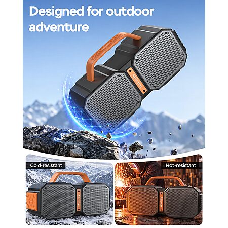 ABitmax Outdoor Bluetooth Speaker, 90W Peak, 35H, IPX7 Waterproof