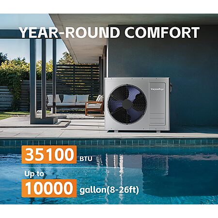 Varpoolfaye 10000 Gallon Swimming Pool Heater for Above Ground Pool 220v