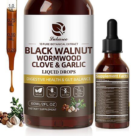 Lukaree Wormwood Black Walnut Clove Cleanse Tincture - Gut Health & Detox