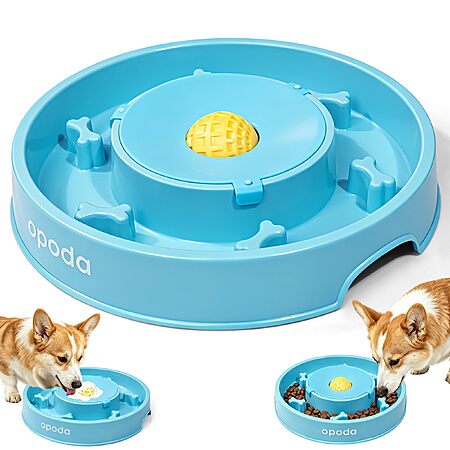 Opoda Slow Feeder Dog Bowls, Fun Slow Feeding & Lick Bowl with Rolling Ball