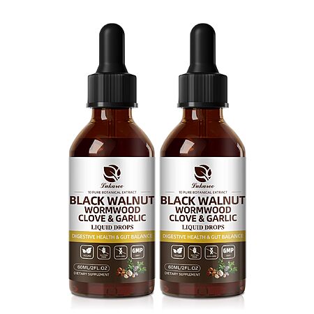 Lukaree 2 Pack Wormwood Black Walnut Cleanse Tincture - Rapid Gut Detox