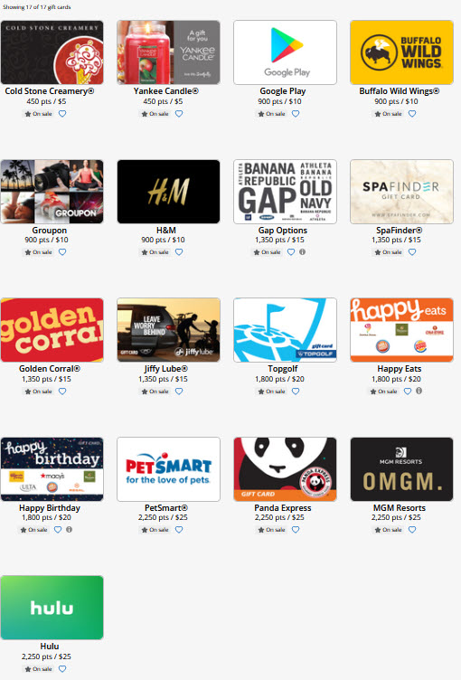 Chase Rewards Select Gift Cards 10% Off, Google Play and More