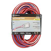 100' Southwire 12/3 SJTW Heavy Duty Extension Cord w/ Lighted End