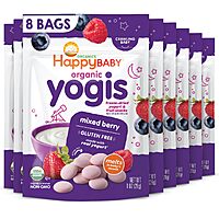 8-Pack 1-Oz Happy Baby Organic Yogis Freeze Dried Yogurt & Fruit Snacks (Mixed Berry) $7.60 w/ S&S + Free Shipping w/ Prime or on $35+