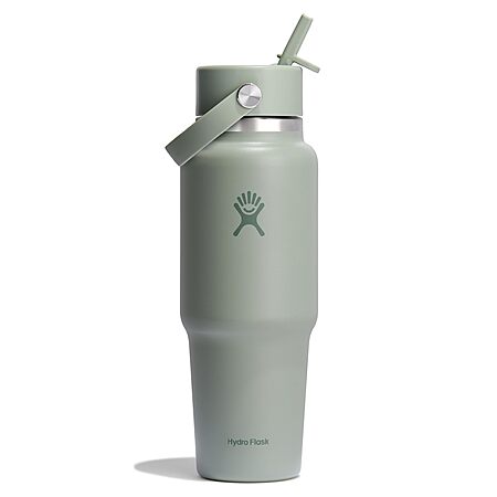 32-Oz Hydro Flask Wide Mouth Flex Straw Cap Travel Water Bottle (Agave) $21
